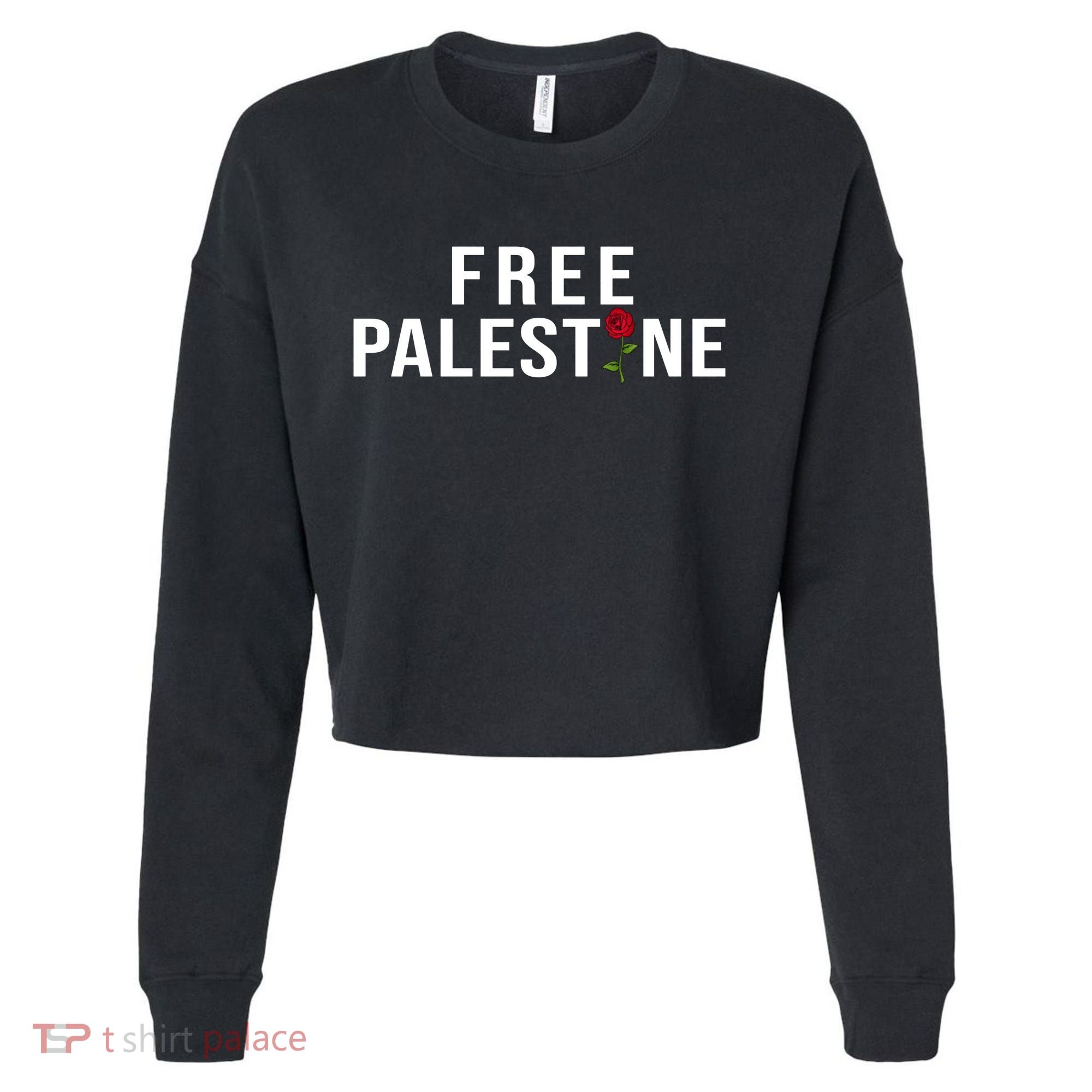 Palestine Free Palestine Free Gaza Palestine Cropped Pullover Crew