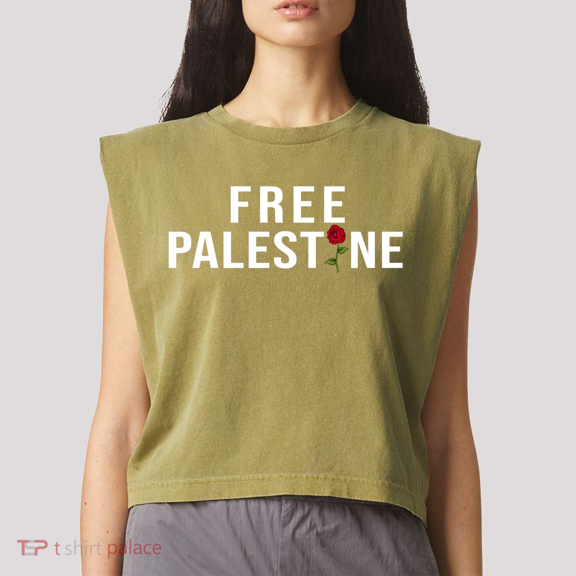 Palestine Free Palestine Free Gaza Palestine Garment-Dyed Women's Muscle Tee
