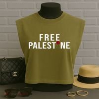 Palestine Free Palestine Free Gaza Palestine Garment-Dyed Women's Muscle Tee thumb 3