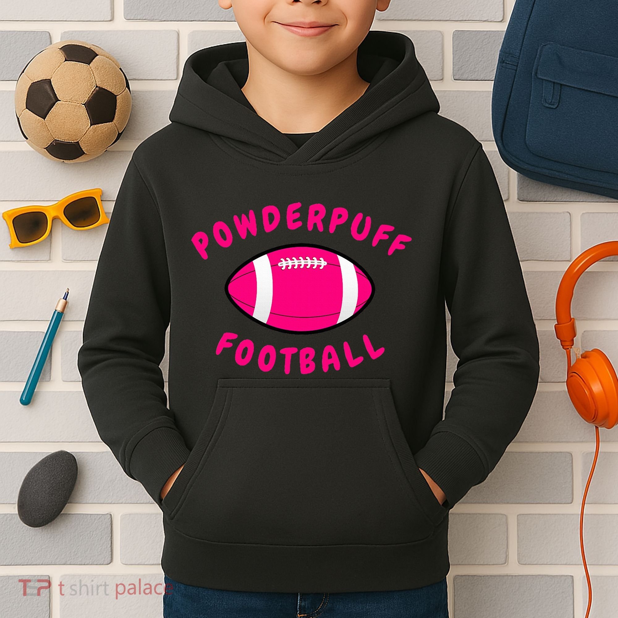 Powderpuff Football Kids Hoodie