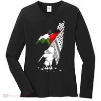 Palestine Free Palestine In Arabic Free Gaza Palestine Strong Women's Long Sleeve Shirt thumb 0