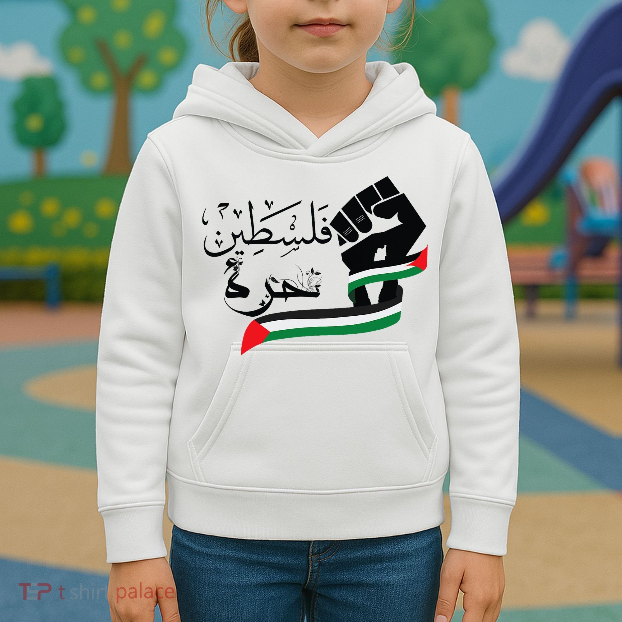 Palestine Free Palestine In Arabic Free Gaza Support Palestine Kids Hoodie