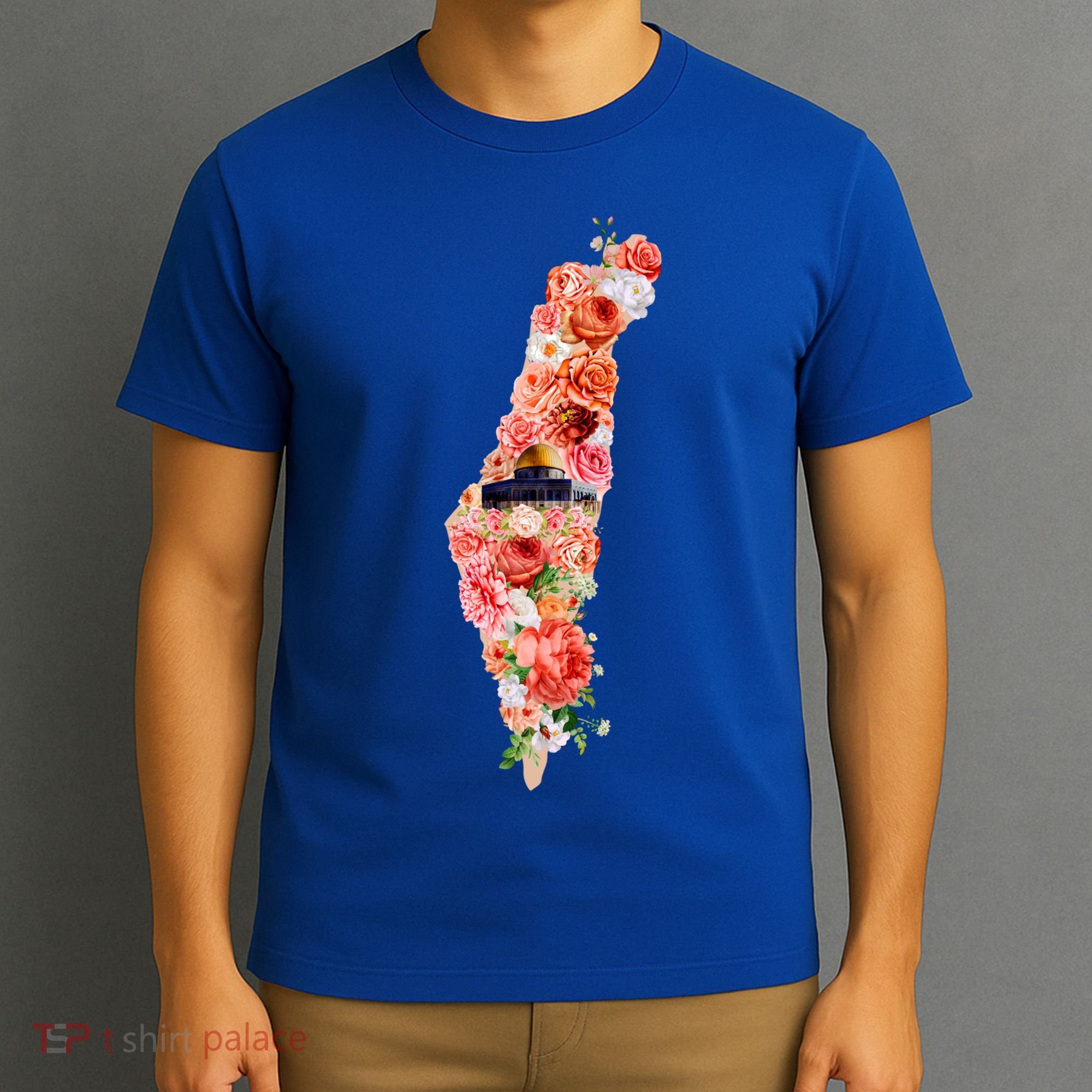 Palestine Free Palestine Gaza Floral Palestine Flag Arabic Gift T-Shirt