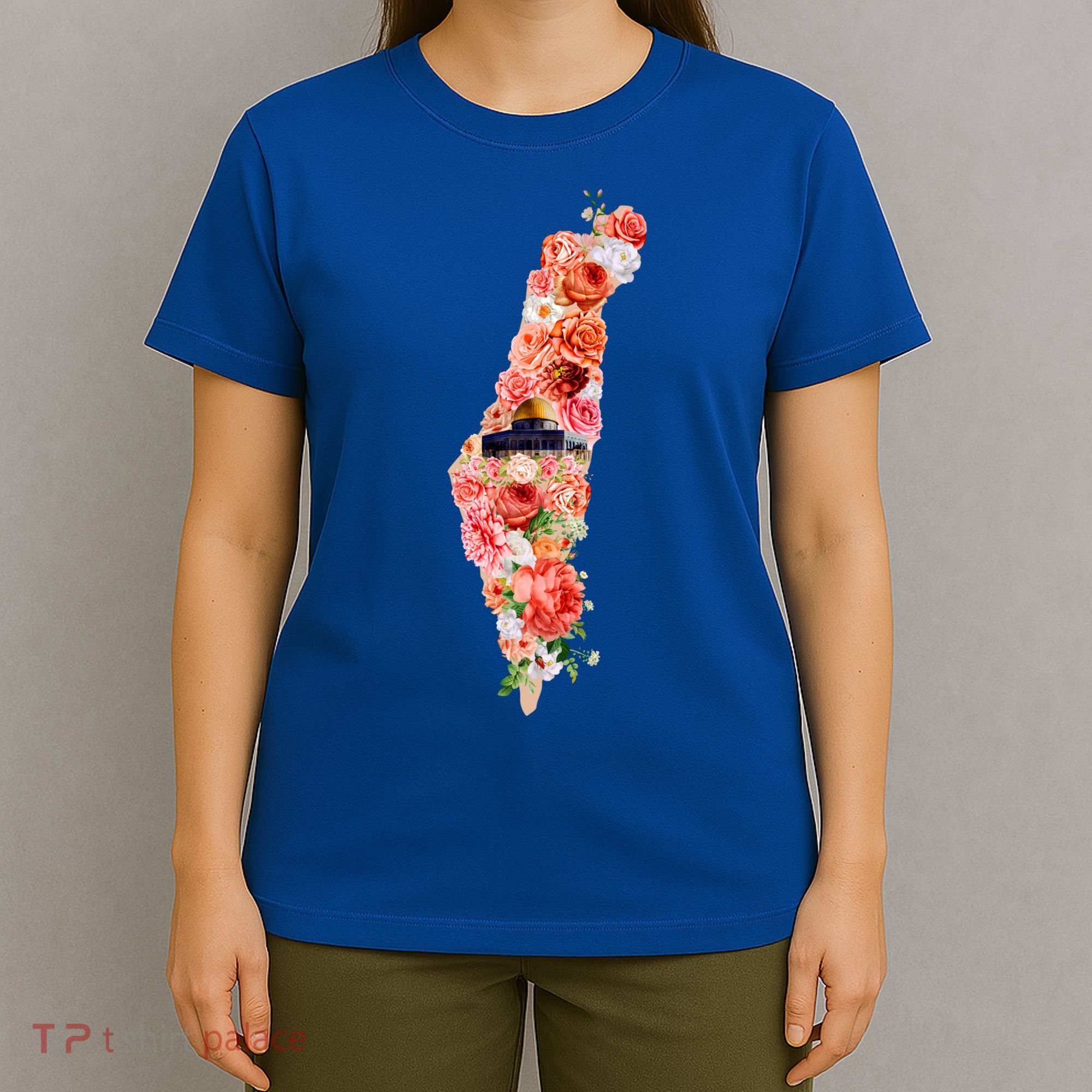 Palestine Free Palestine Gaza Floral Palestine Flag Arabic Gift T-Shirt