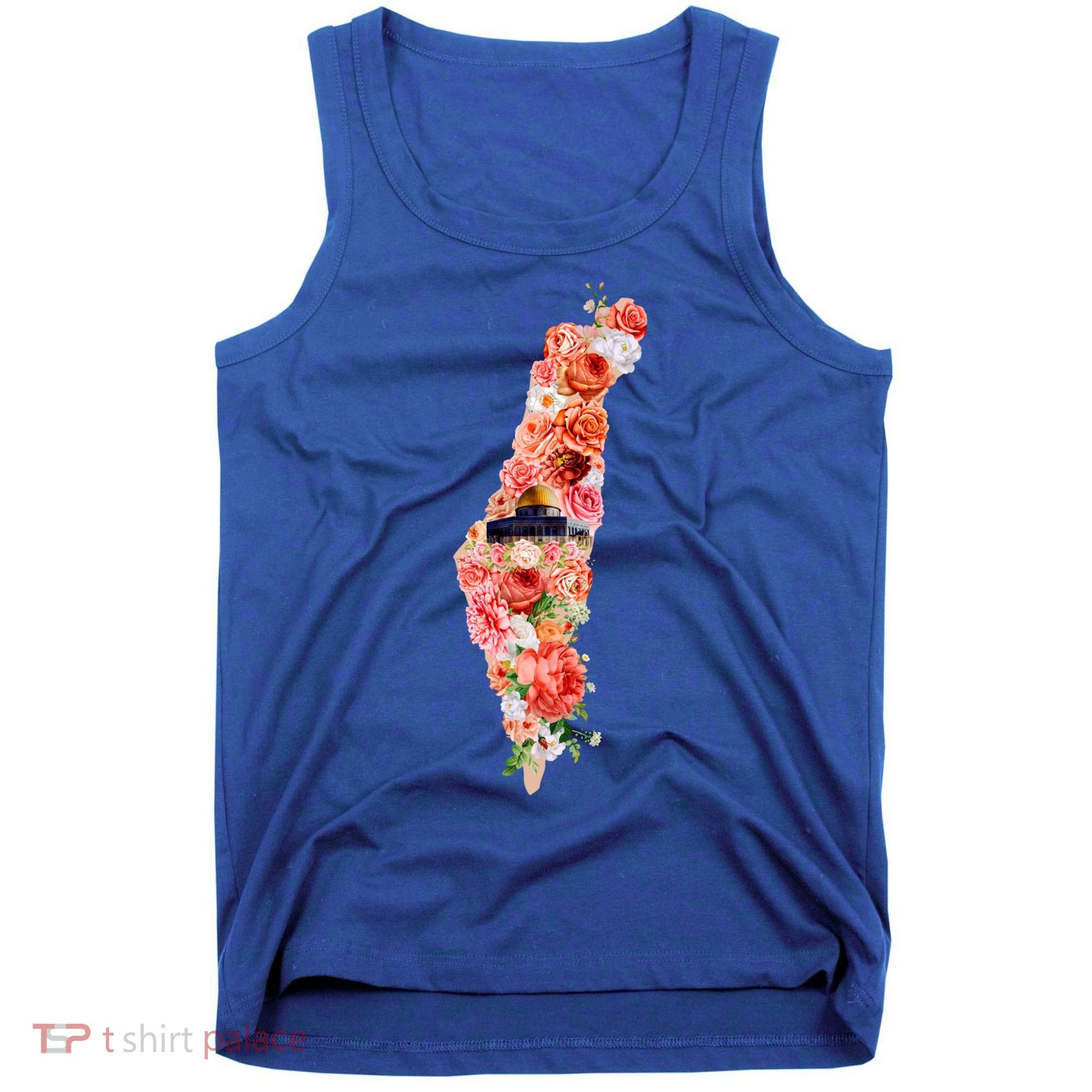 Palestine Free Palestine Gaza Floral Palestine Flag Arabic Gift Tank Top
