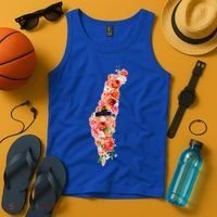 Palestine Free Palestine Gaza Floral Palestine Flag Arabic Gift Tank Top thumb 4
