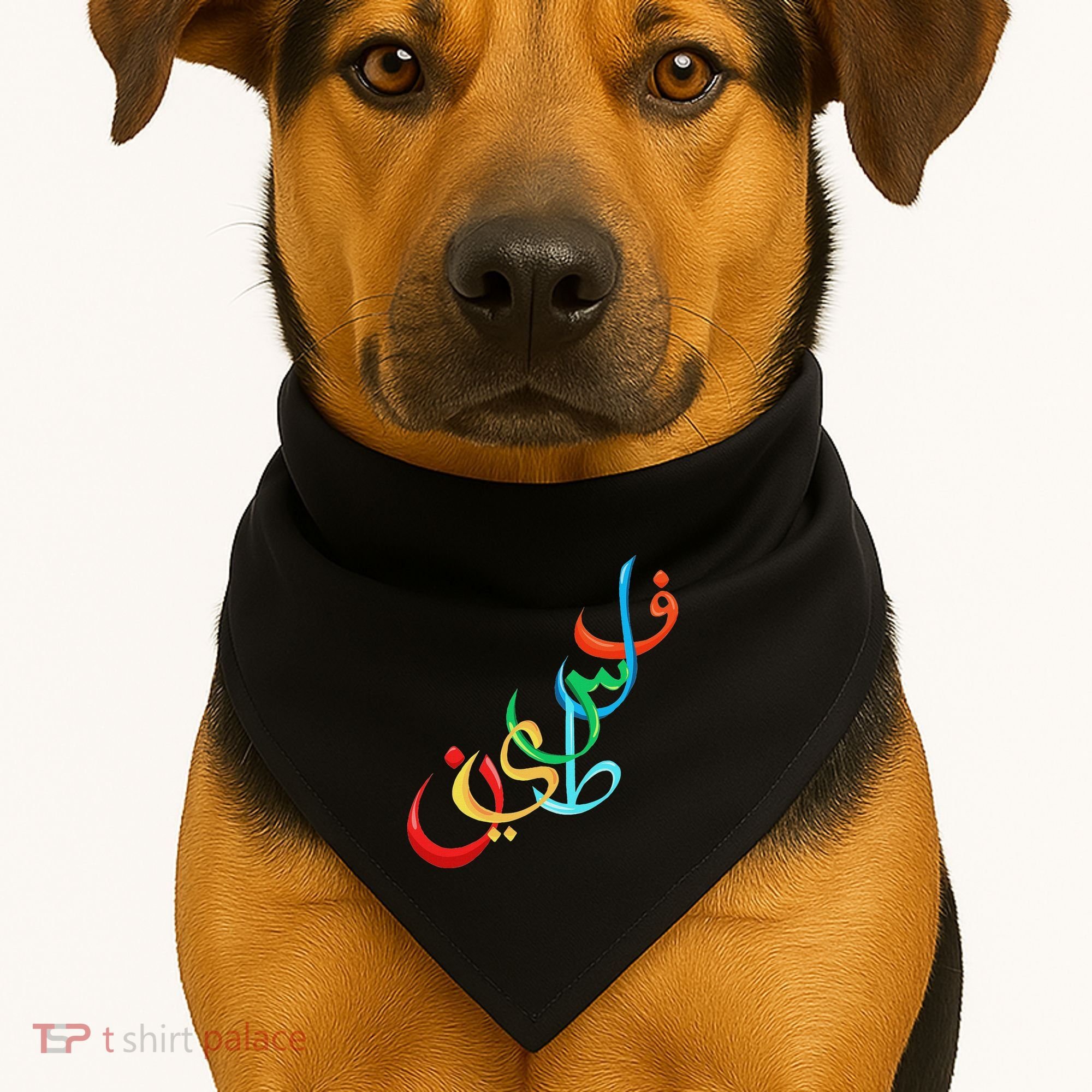 Palestine Free Palestine In Arabic Free Gaza Palestine Flag USA-Made Doggie Bandana