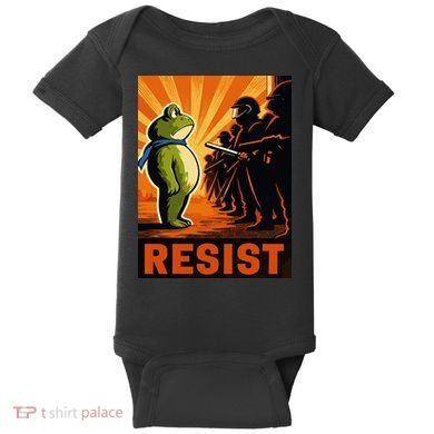 Portland Frog Protest Resist Poster Design Baby Bodysuit