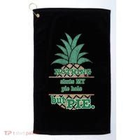 Psych! Funny Quote Nothing Shuts My Pie Hole But Pie. Golf Towel thumb 0