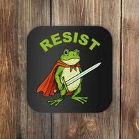 Portland Frog Resist Anti ICE Fascism Protest Coaster thumb 0