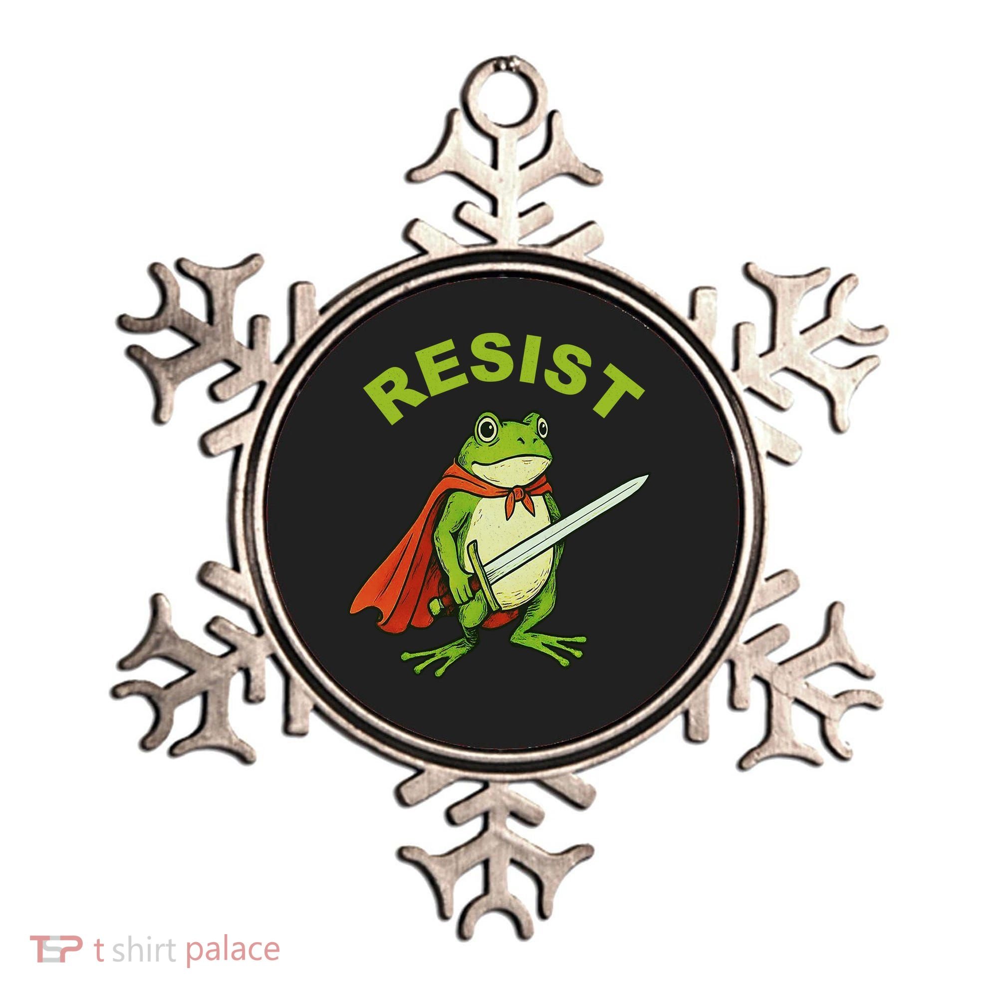 Portland Frog Resist Anti ICE Fascism Protest Ornament