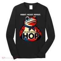 Portland Frog Ribbit Resist Repeat No Hope Without Hop Long Sleeve Shirt thumb 0
