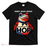 Portland Frog Ribbit Resist Repeat No Hope Without Hop T-Shirt thumb 0