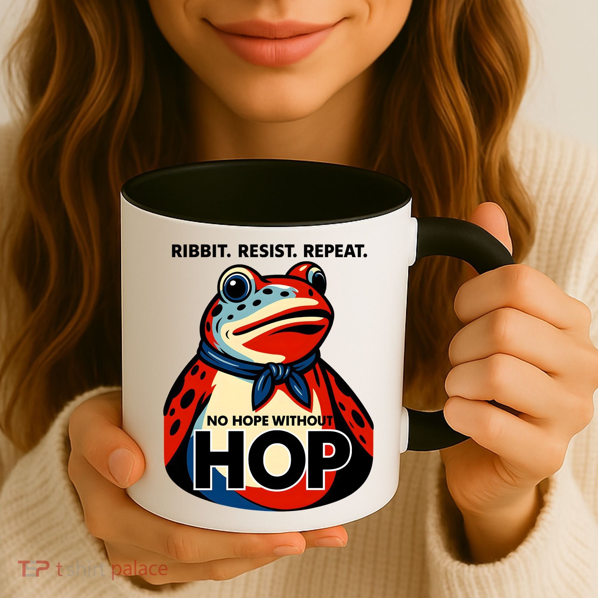 Portland Frog Ribbit Resist Repeat No Hope Without Hop Coffee Mug