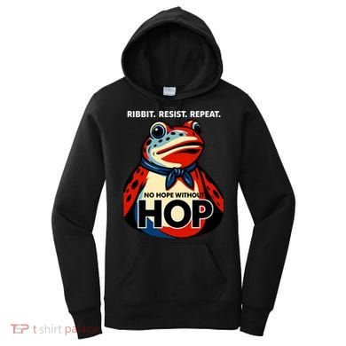 Portland Frog Ribbit Resist Repeat No Hope Without Hop Women's Hoodie