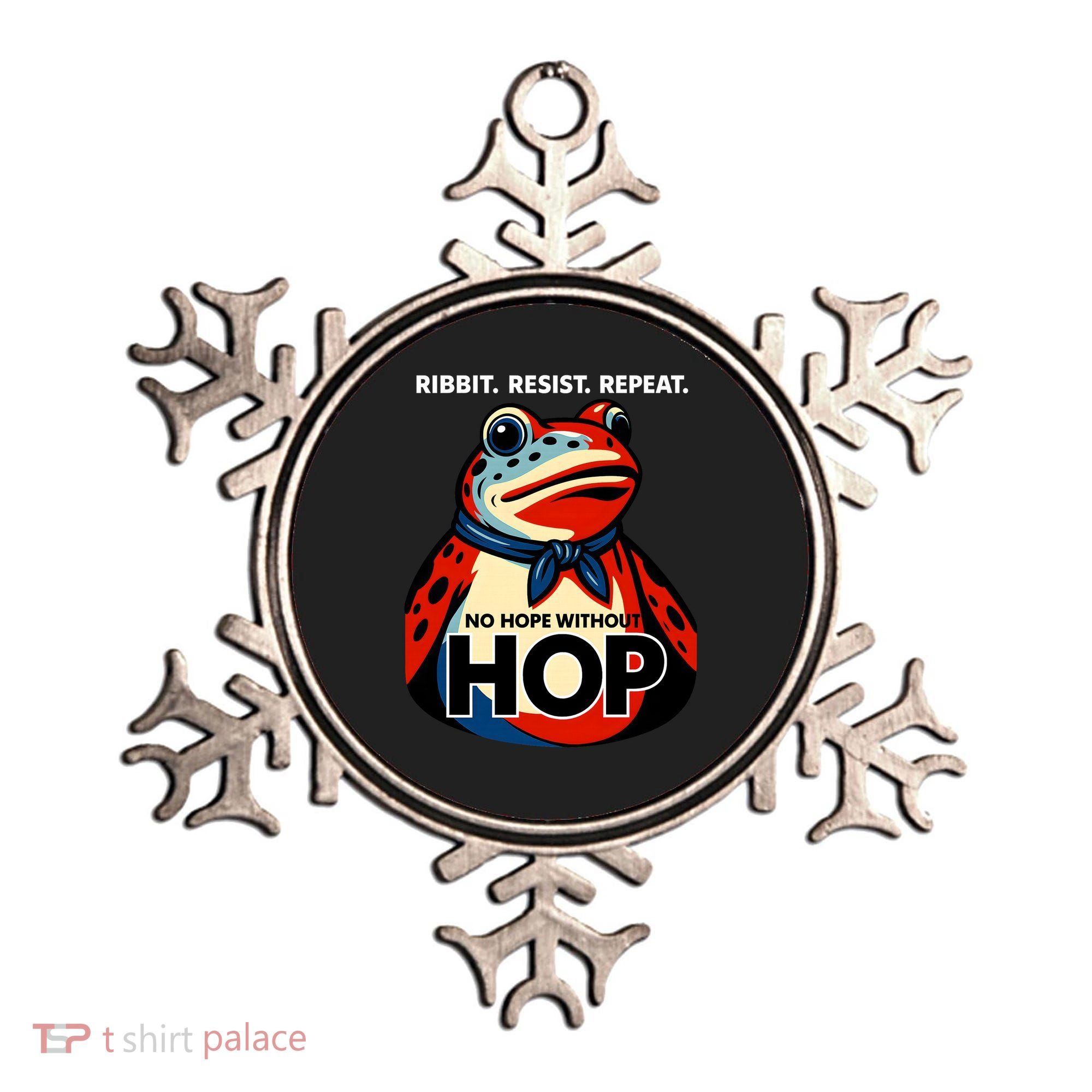 Portland Frog Ribbit Resist Repeat No Hope Without Hop Ornament