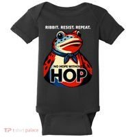 Portland Frog Ribbit Resist Repeat No Hope Without Hop Baby Bodysuit thumb 0