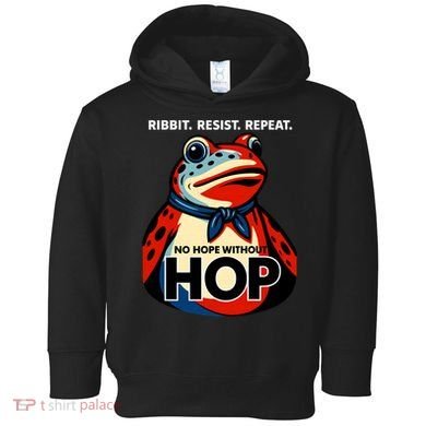 Portland Frog Ribbit Resist Repeat No Hope Without Hop Toddler Hoodie
