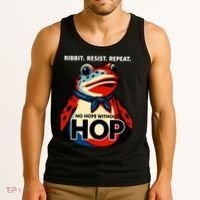 Portland Frog Ribbit Resist Repeat No Hope Without Hop Tank Top thumb 3