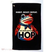 Portland Frog Ribbit Resist Repeat No Hope Without Hop Golf Towel thumb 0