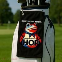 Portland Frog Ribbit Resist Repeat No Hope Without Hop Golf Towel thumb 2