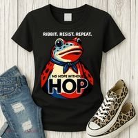 Portland Frog Ribbit Resist Repeat No Hope Without Hop Women's T-Shirt thumb 3