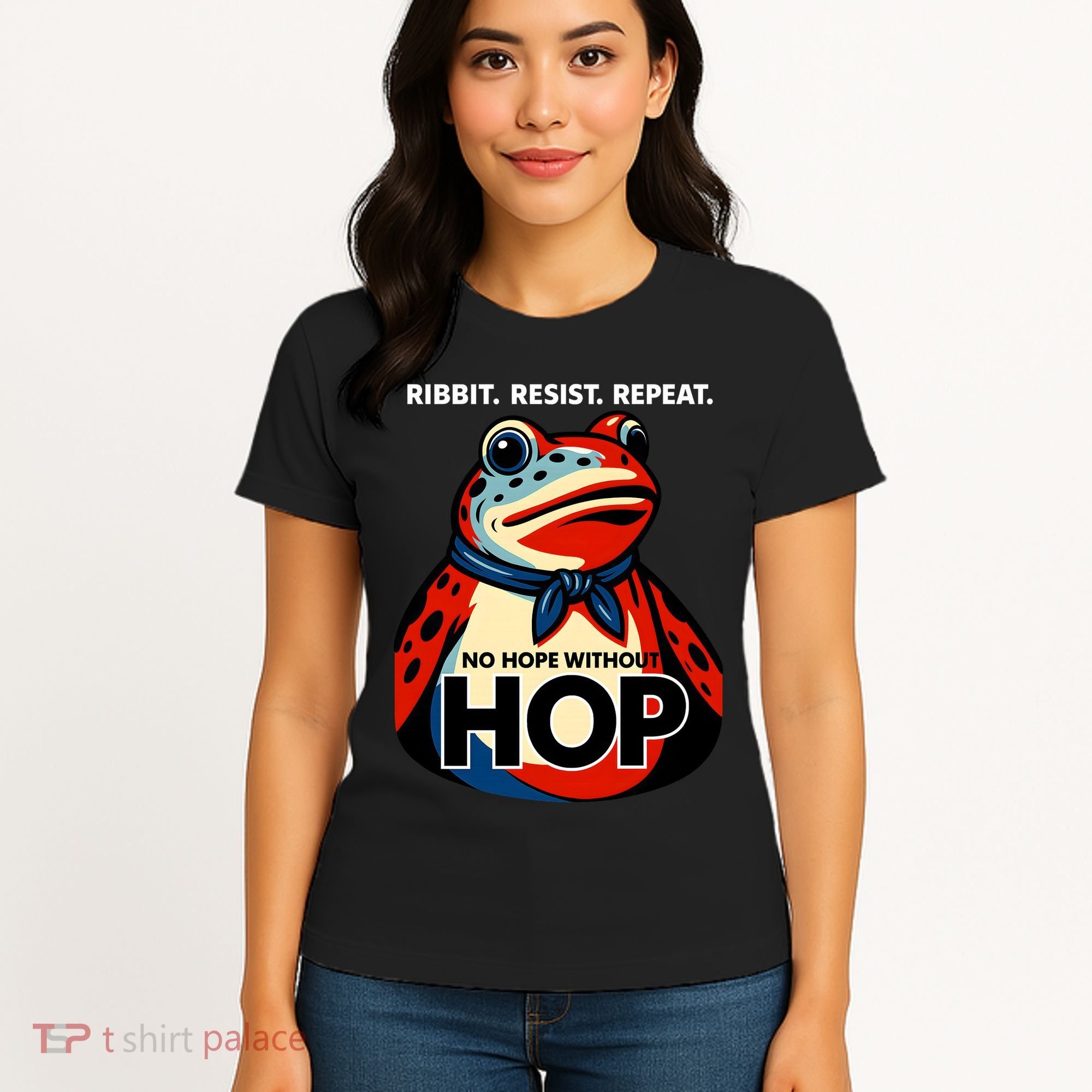 Portland Frog Ribbit Resist Repeat No Hope Without Hop Women's T-Shirt