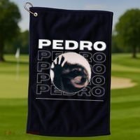 Pedro Funny Raccoon Dancing Meme Golf Towel thumb 1