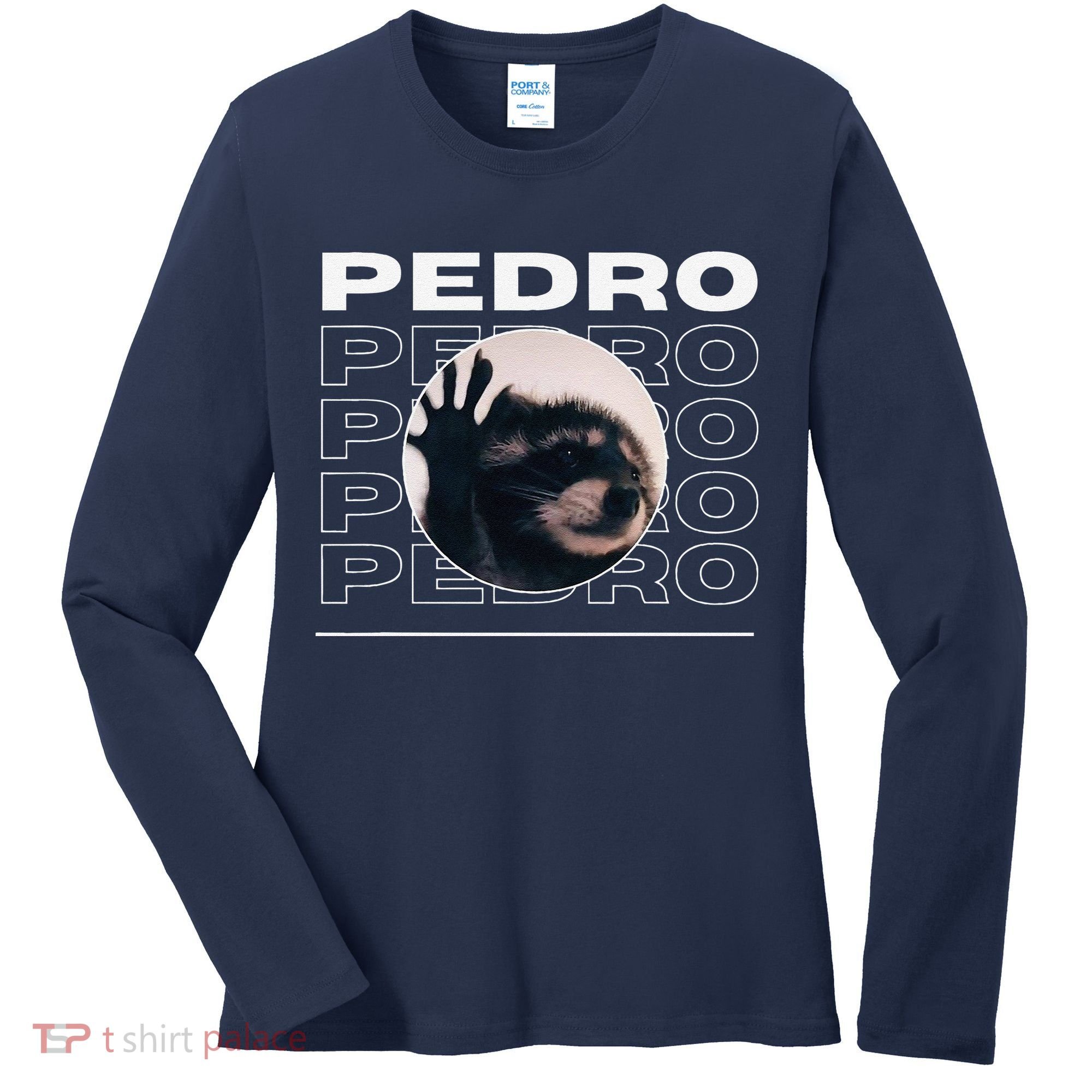 Pedro Funny Raccoon Dancing Meme Women's Long Sleeve Shirt