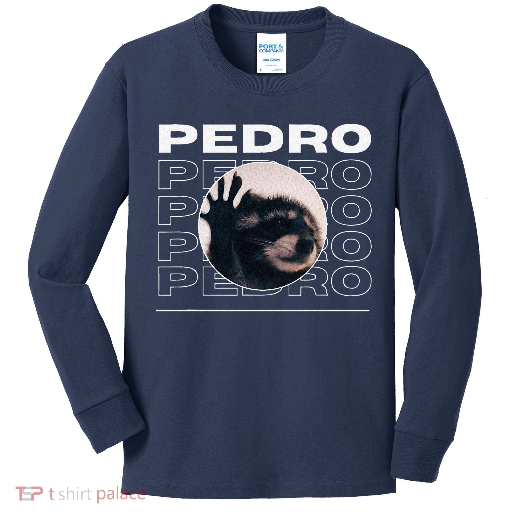 Pedro Funny Raccoon Dancing Meme Kids Long Sleeve Shirt