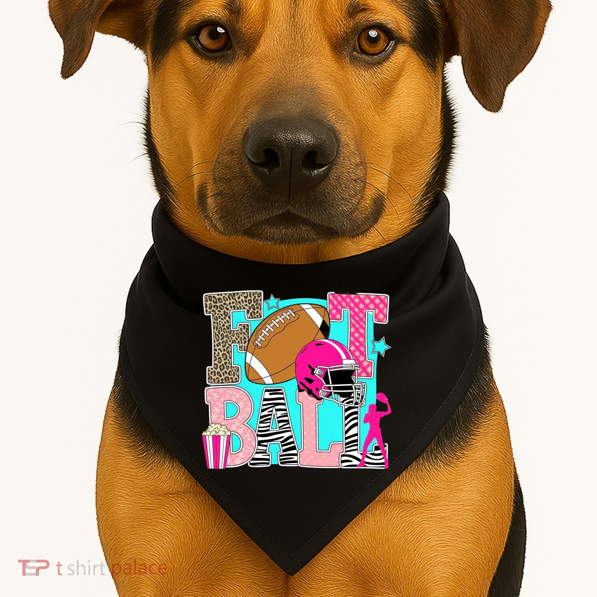Preppy Football Retro Game Cute USA-Made Doggie Bandana