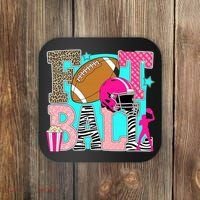 Preppy Football Retro Game Cute Coaster thumb 0