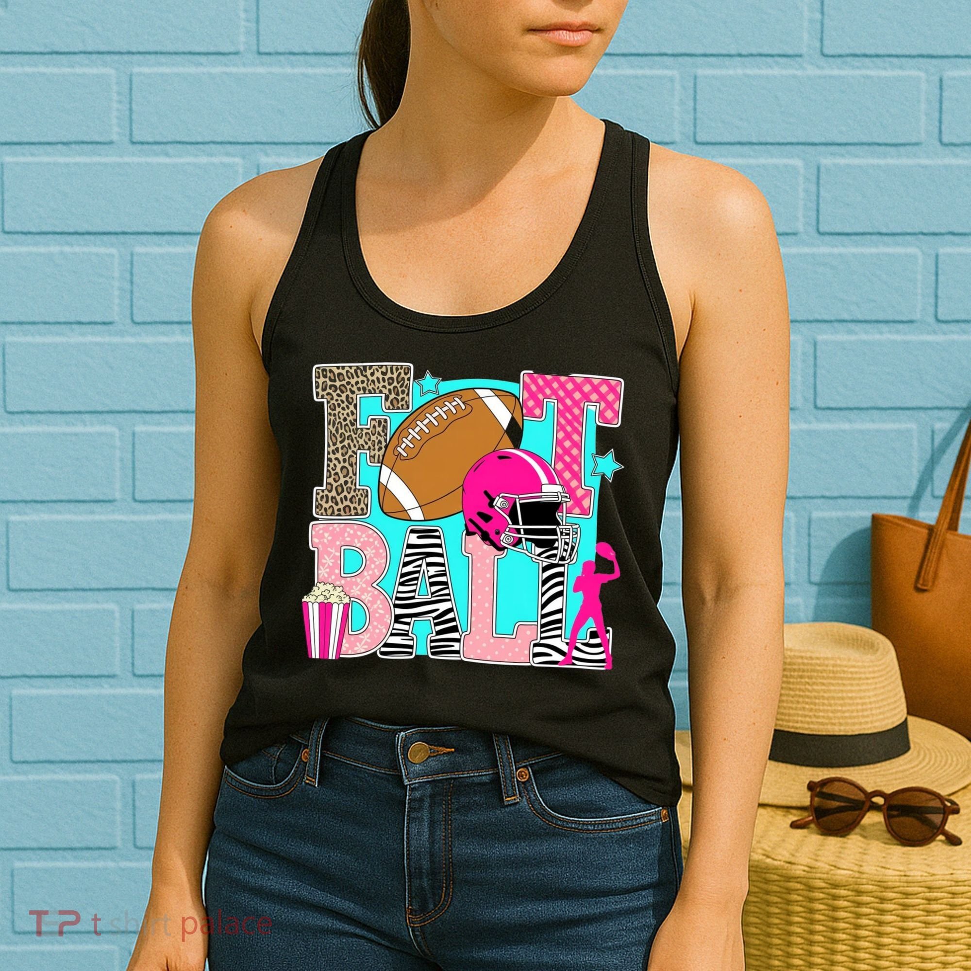 Preppy Football Retro Game Cute Women's Tank Top