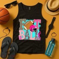 Preppy Football Retro Game Cute Tank Top thumb 4