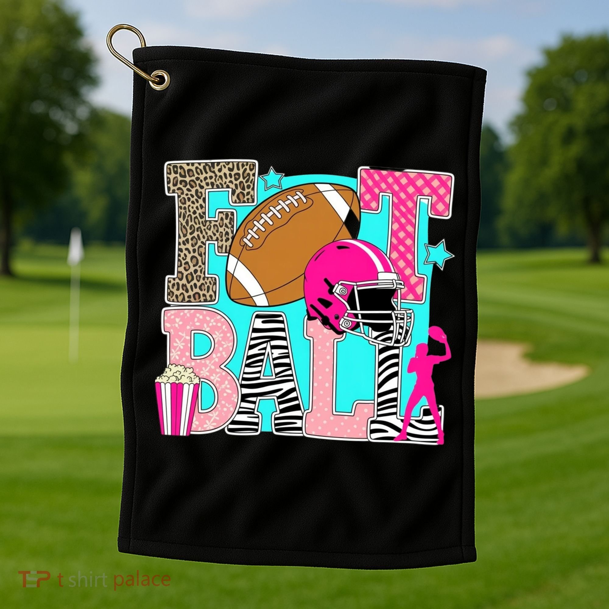 Preppy Football Retro Game Cute Golf Towel