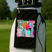 Preppy Football Retro Game Cute Golf Towel thumb 2