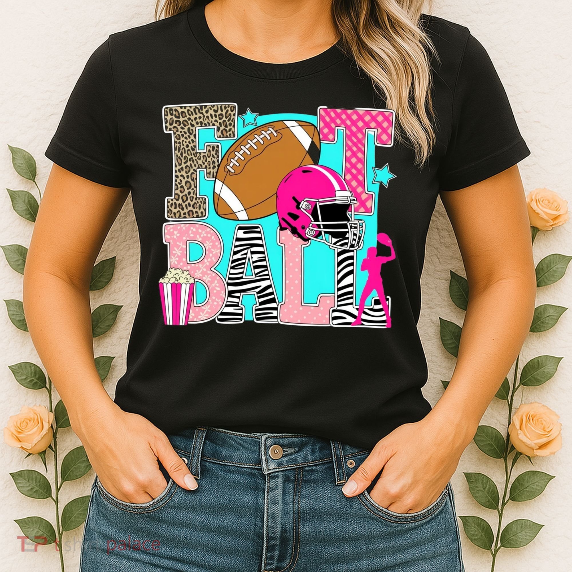 Preppy Football Retro Game Cute Women's T-Shirt