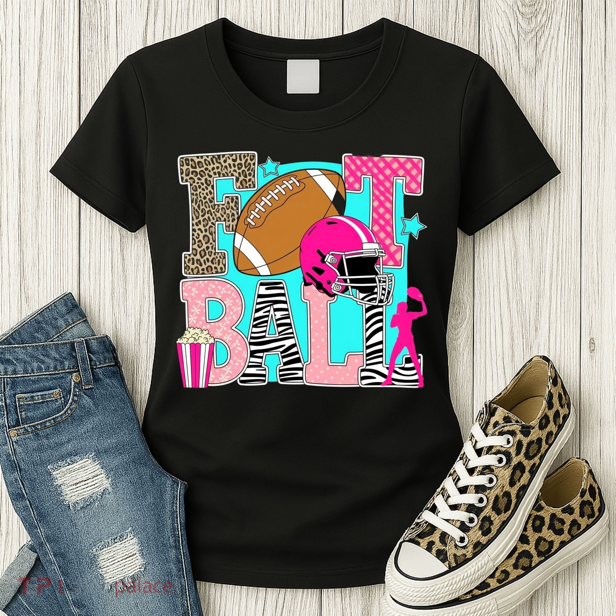 Preppy Football Retro Game Cute Women's T-Shirt