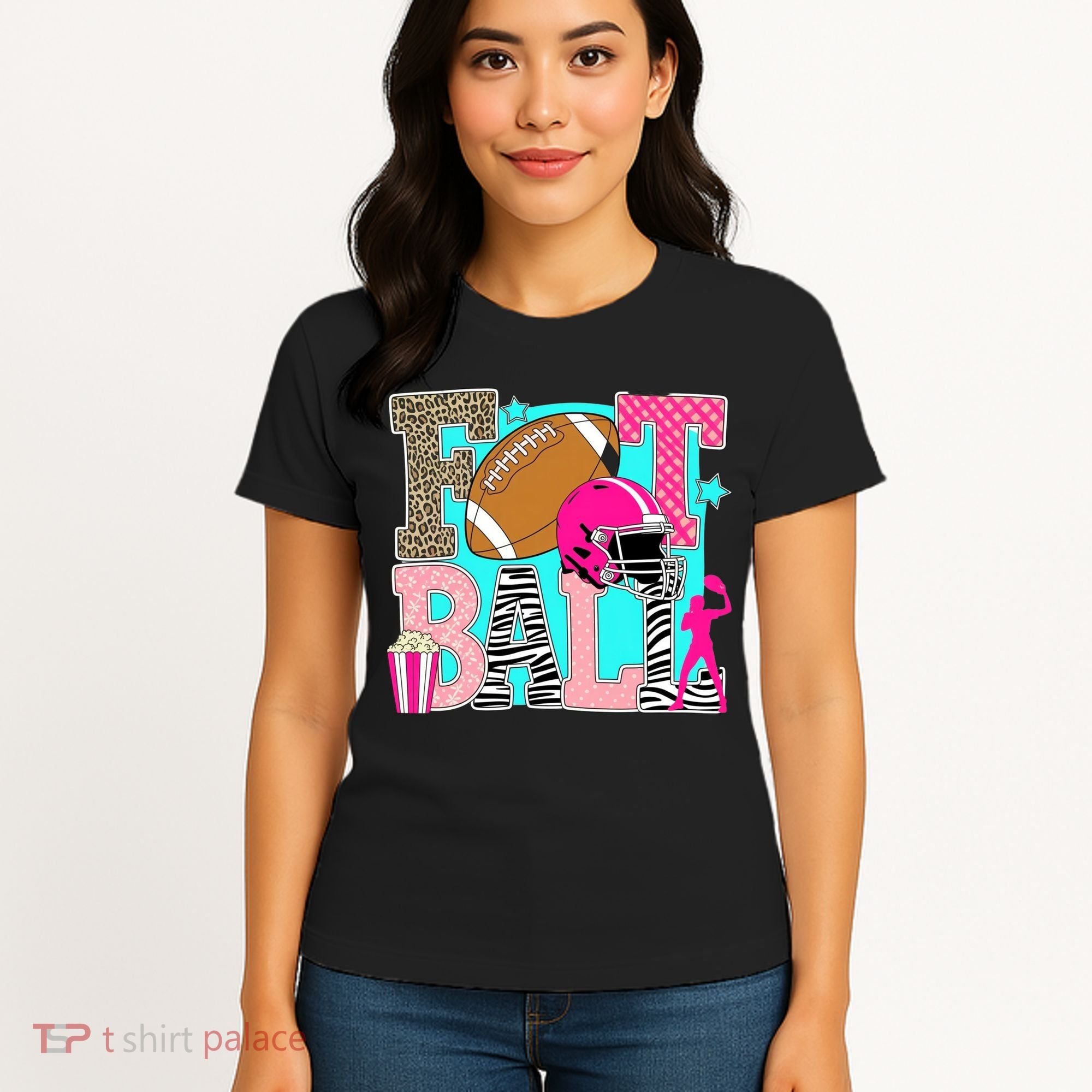 Preppy Football Retro Game Cute Women's T-Shirt