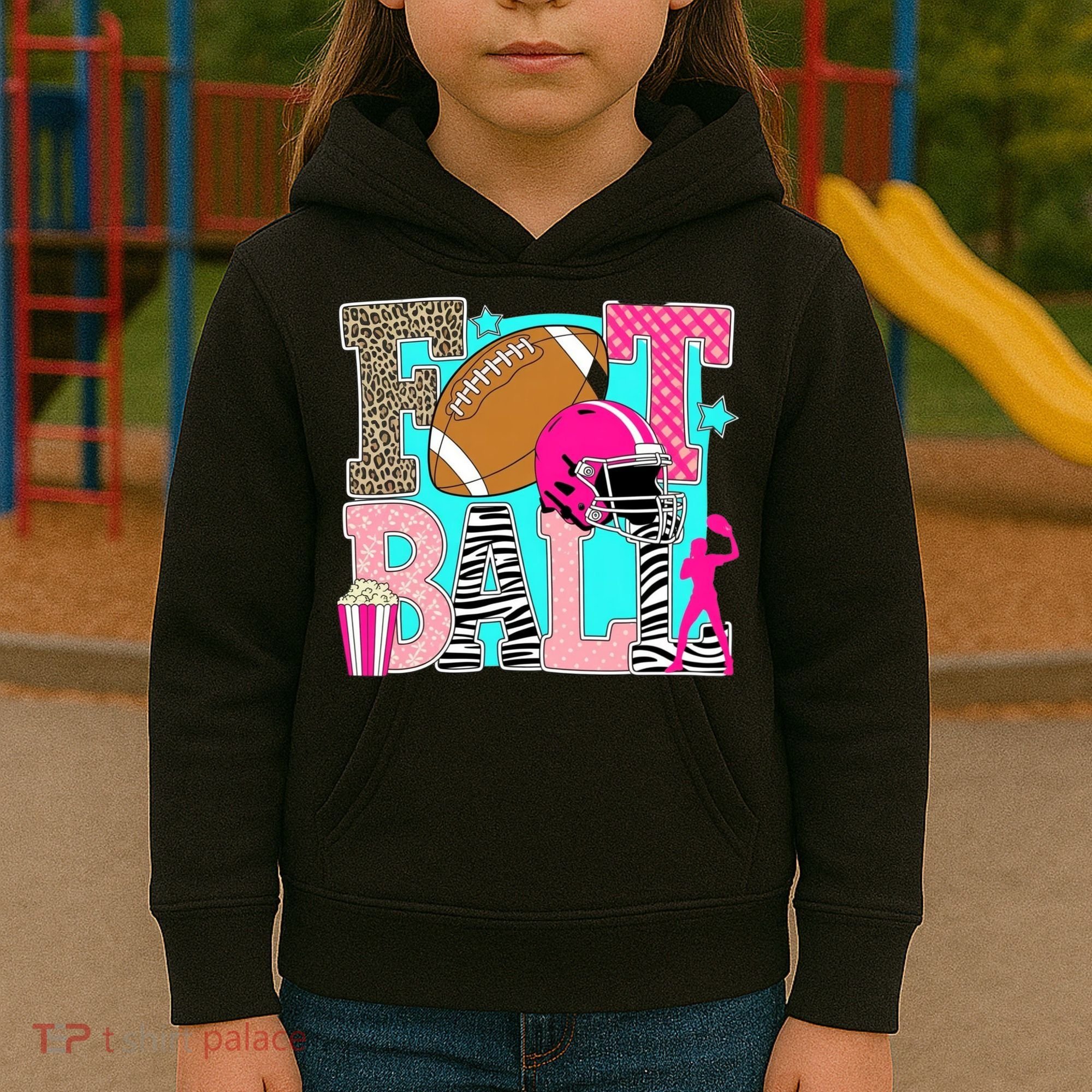 Preppy Football Retro Game Cute Kids Hoodie