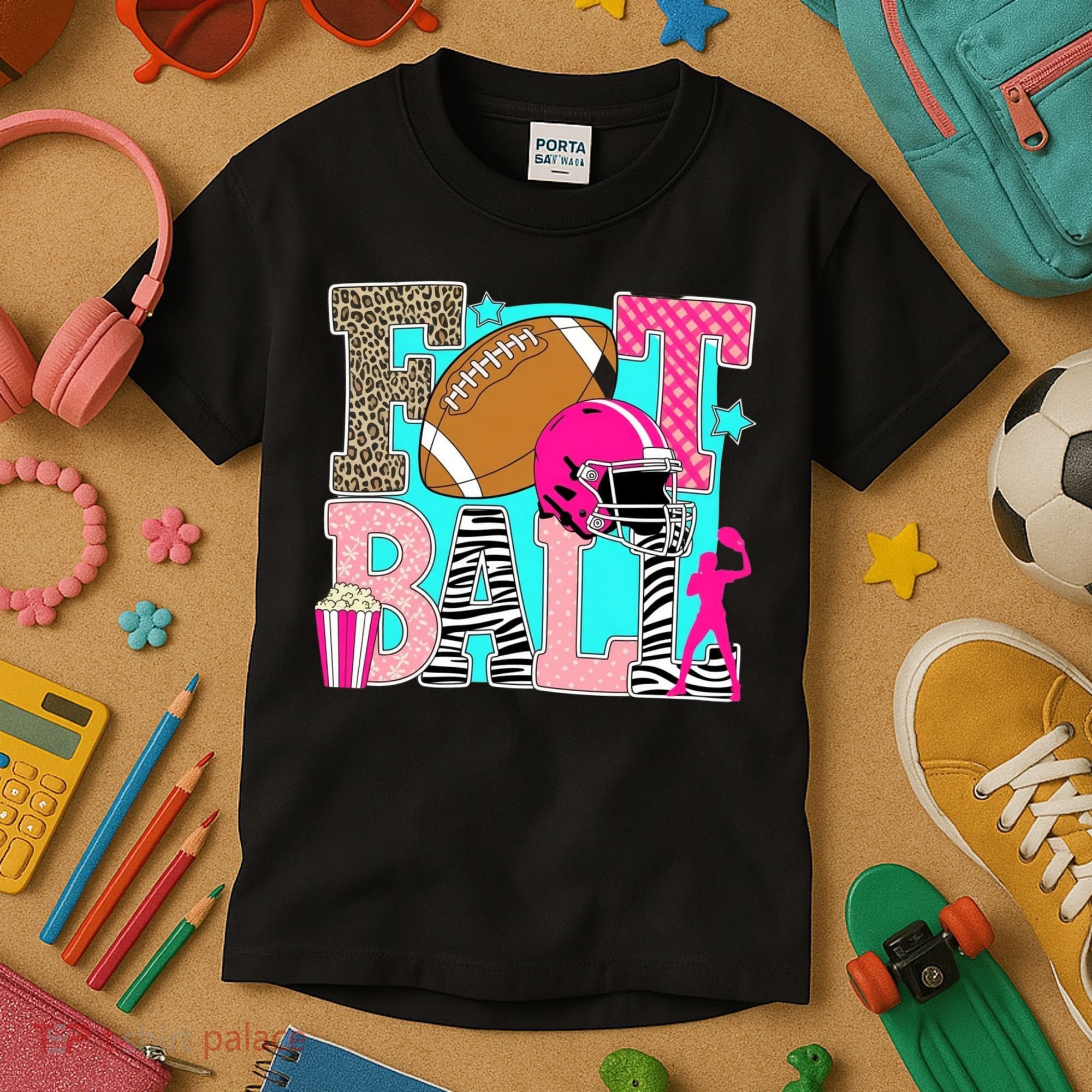 Preppy Football Retro Game Cute Kids T-Shirt