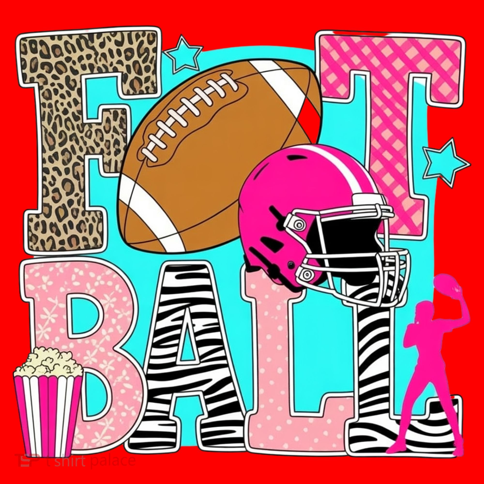 Preppy Football Retro Game Cute Santa Hat