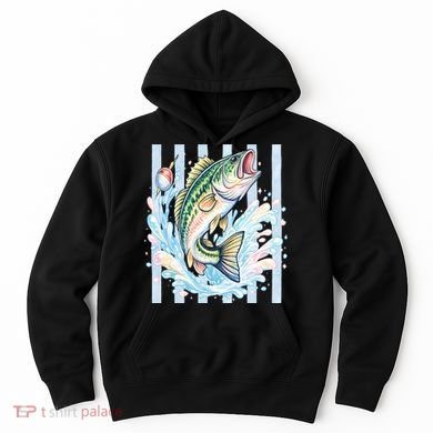 Pastel Fishing Retro Striped  Hoodie