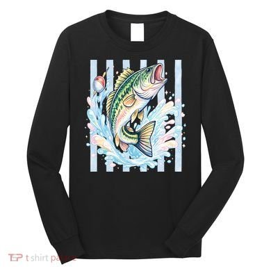 Pastel Fishing Retro Striped  Long Sleeve Shirt