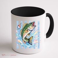 Pastel Fishing Retro Striped  Coffee Mug thumb 1
