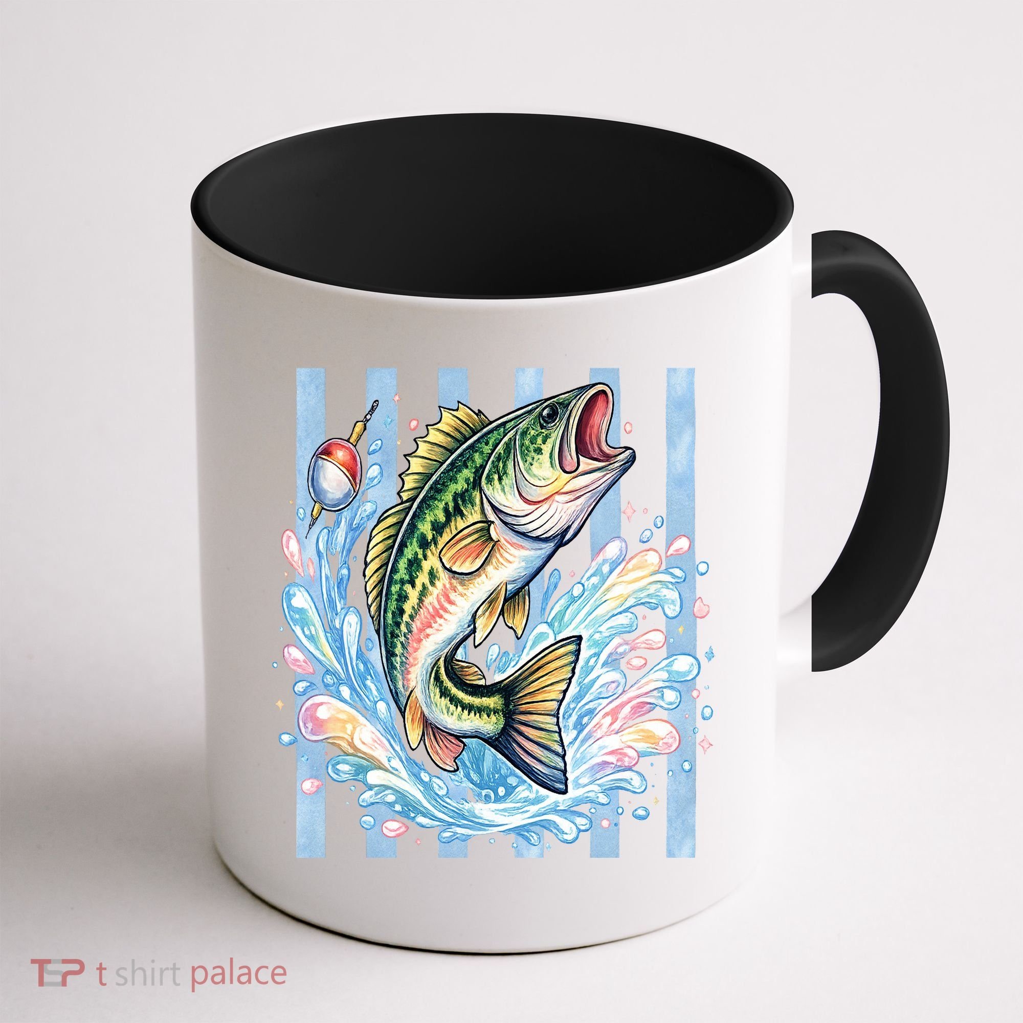 Pastel Fishing Retro Striped  Coffee Mug