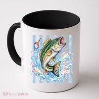 Pastel Fishing Retro Striped  Coffee Mug thumb 0