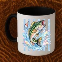 Pastel Fishing Retro Striped  Coffee Mug thumb 2