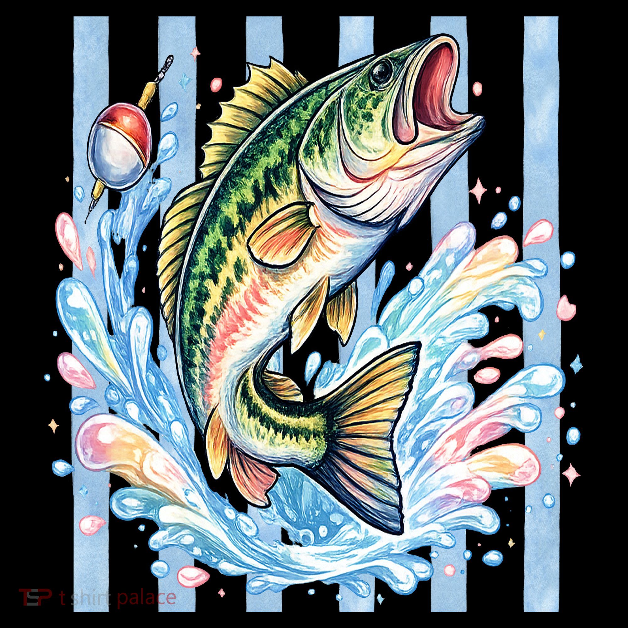 Pastel Fishing Retro Striped  Coffee Mug