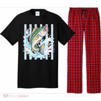 Pastel Fishing Retro Striped  Pajama Set thumb 0